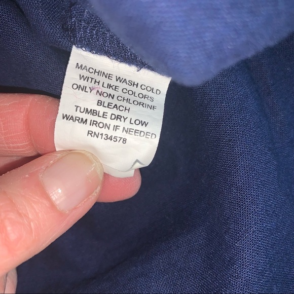 Vineyard Vines Deep Bay Blue Off the Shoulder Embroidered Top size XS - Picture 6 of 7